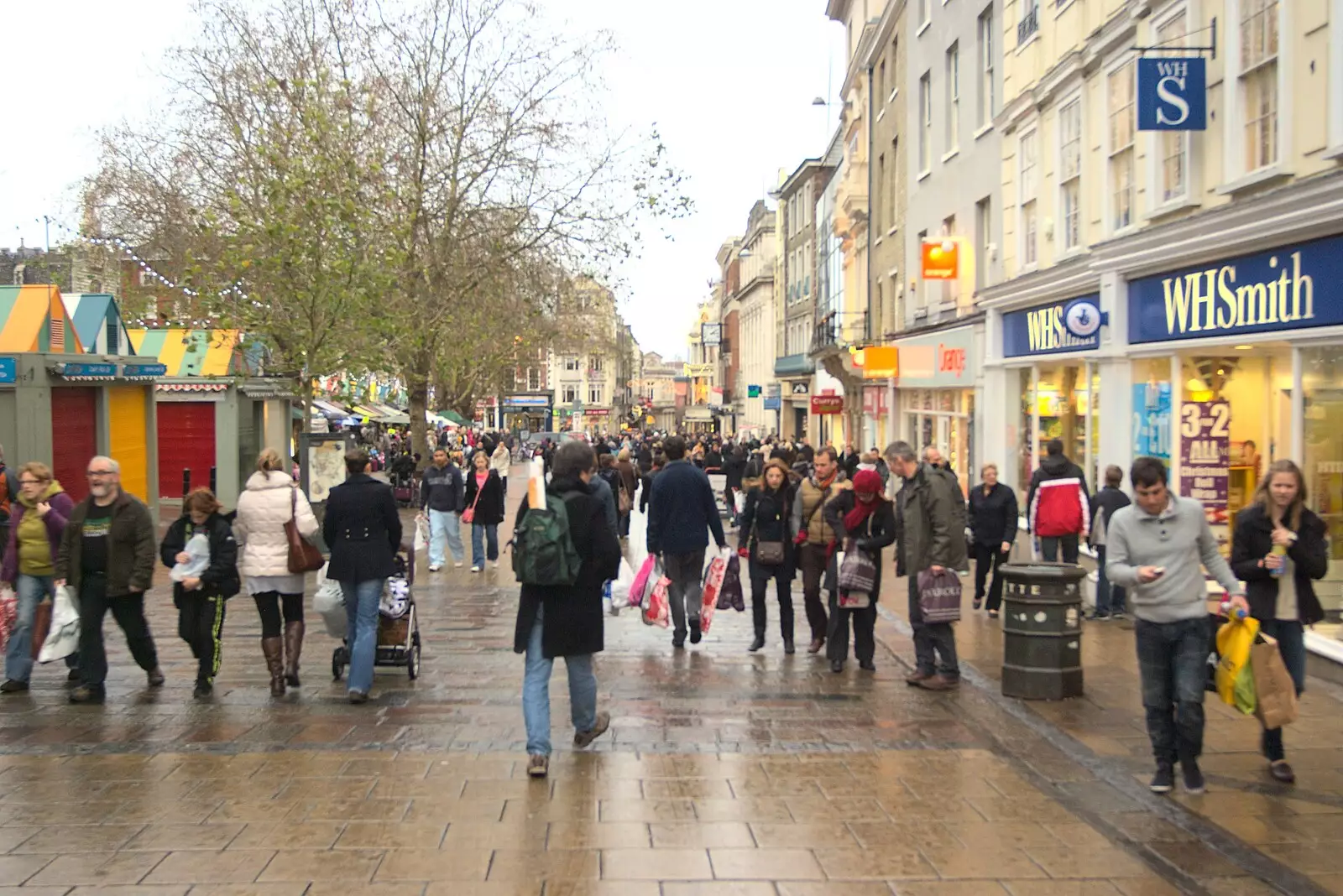 Crowds by the market, from Amandines, The BBs at the Park Hotel, and Norwich, Norfolk - 10th December 2011