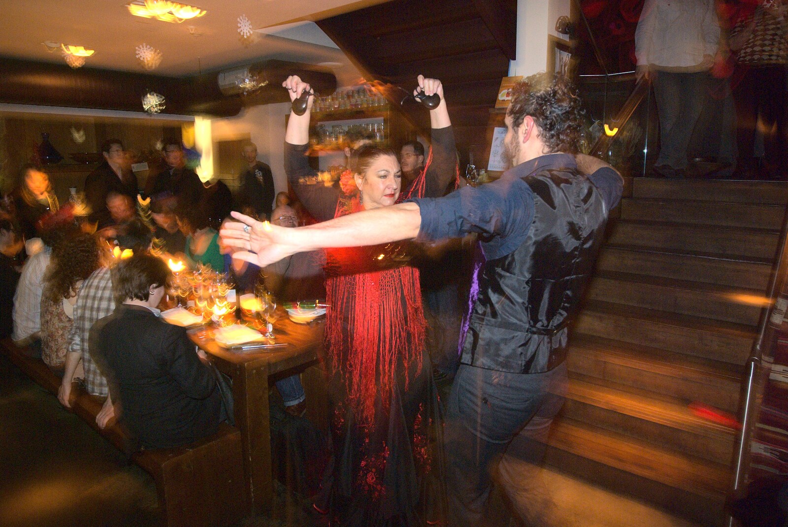 The Flamenco dancers get in the zone from A TouchType Christmas, Southwark, London - 15th December 2011