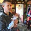 Christmas Day in the Swan Inn, Brome, Suffolk - 25th December 2011, Mikey P with new sprog
