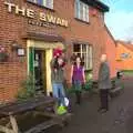 Outside, the Mikey P massive chat to Grandad, Christmas Day in the Swan Inn, Brome, Suffolk - 25th December 2011