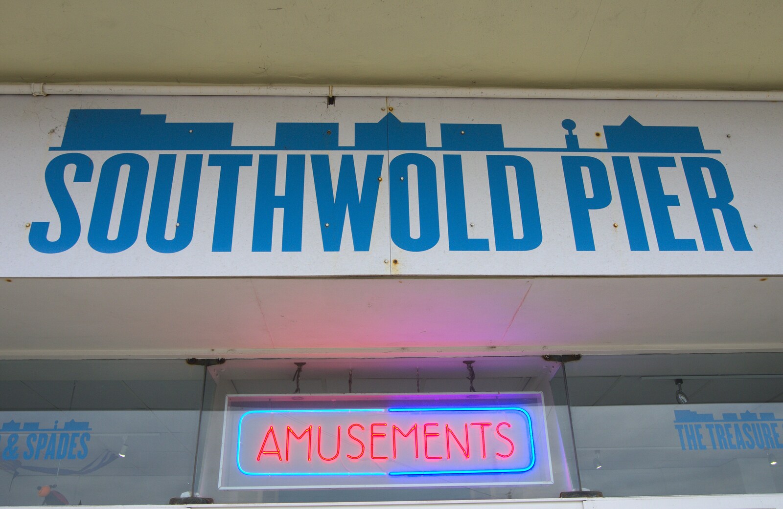 A Southwold Pier sign from A Boxing Day Walk, and a Trip to the Beach, Thornham and Southwold, Suffolk - 26th December 2011