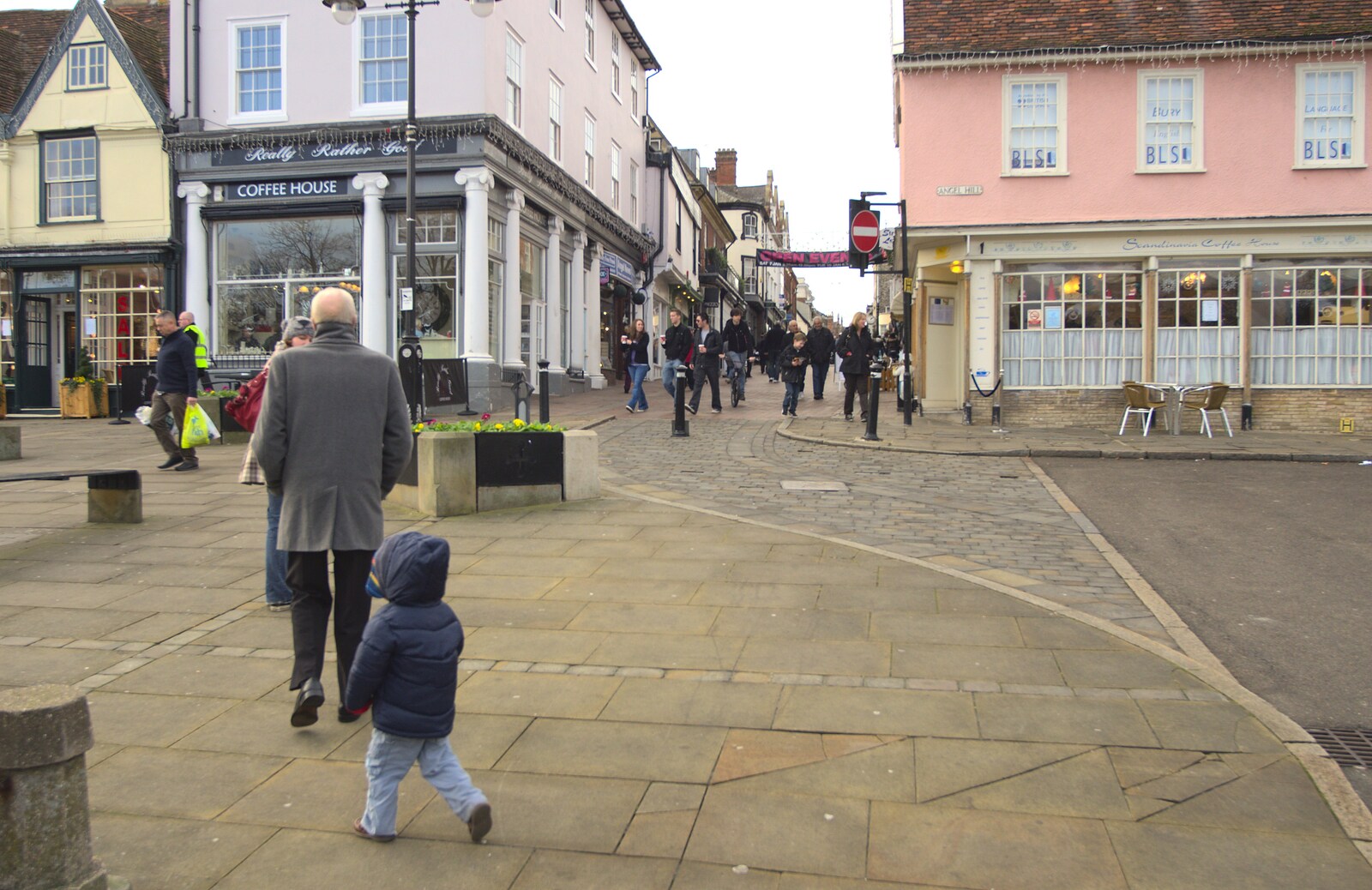 Grandad roams around on Angel Hill from Pizza Express with Grandad, Bury St. Edmunds, Suffolk - 29th December 2011