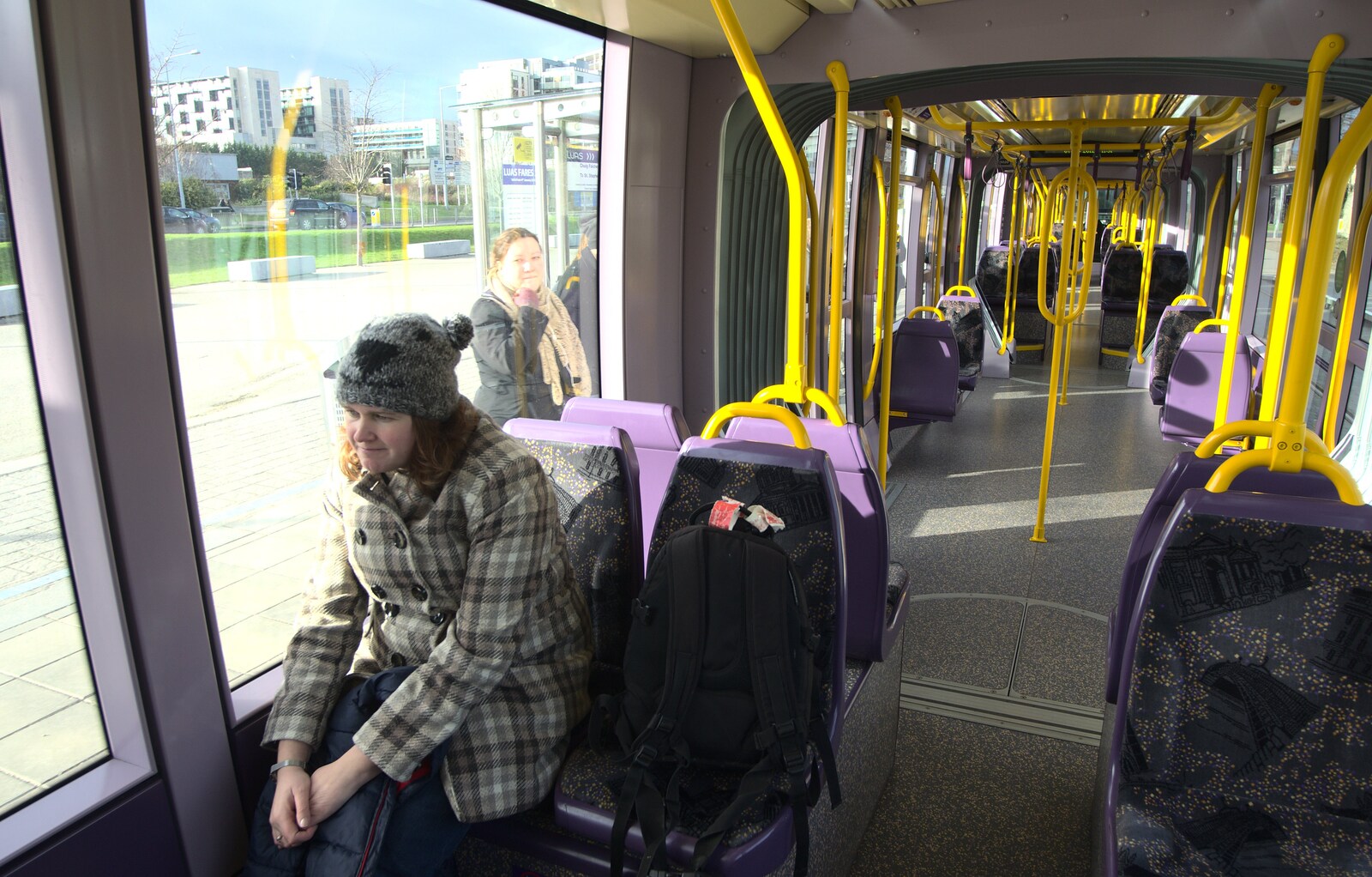 A Day in Dublin, Ireland - 7th January 2012: Isobel on the LUAS tram