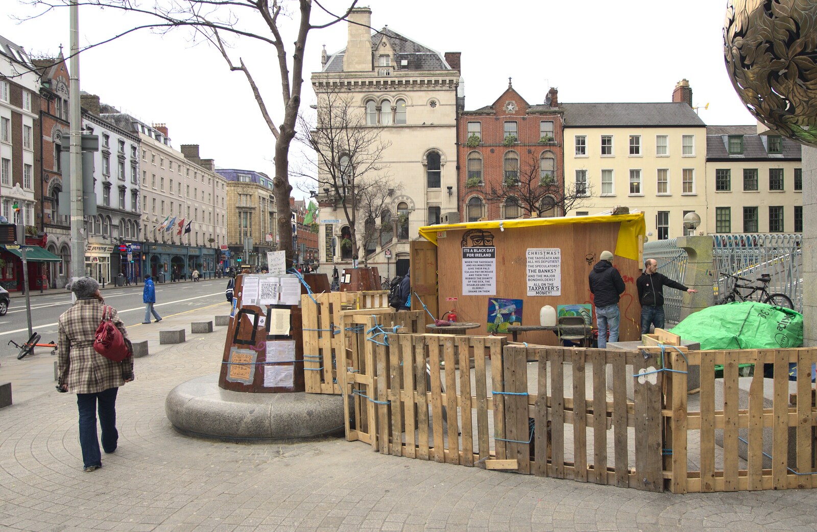 A Day in Dublin, Ireland - 7th January 2012: Isobel roams around by the 'Occupy' camp