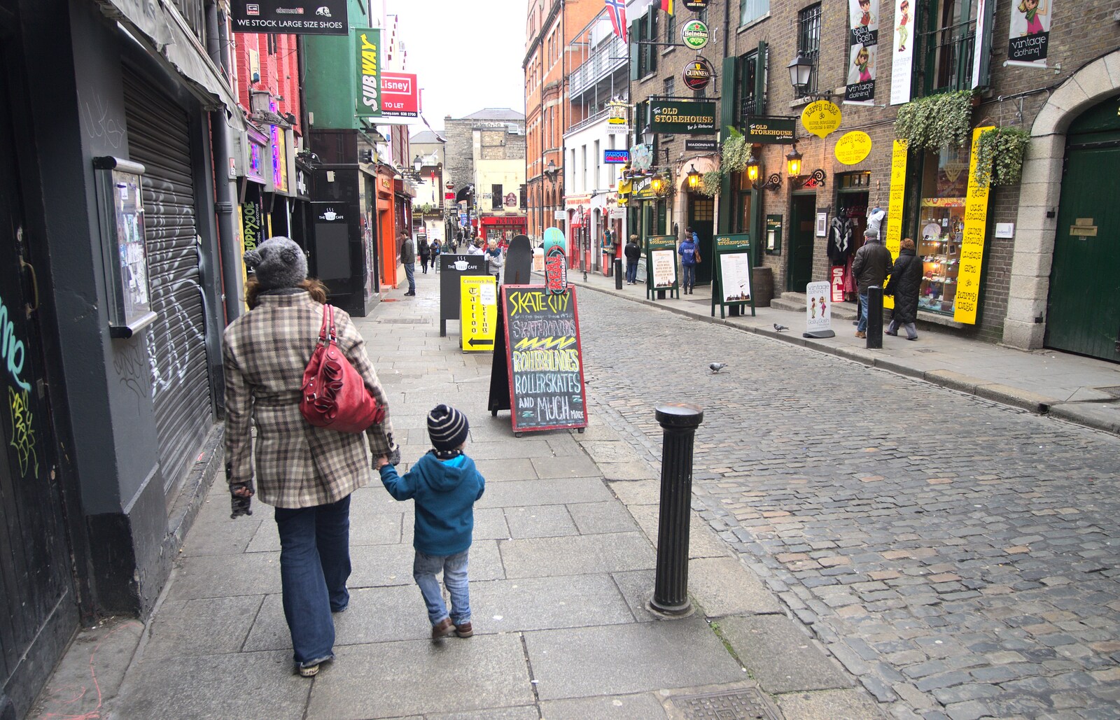 A Day in Dublin, Ireland - 7th January 2012: Isobel and The Boy in Temple Bar