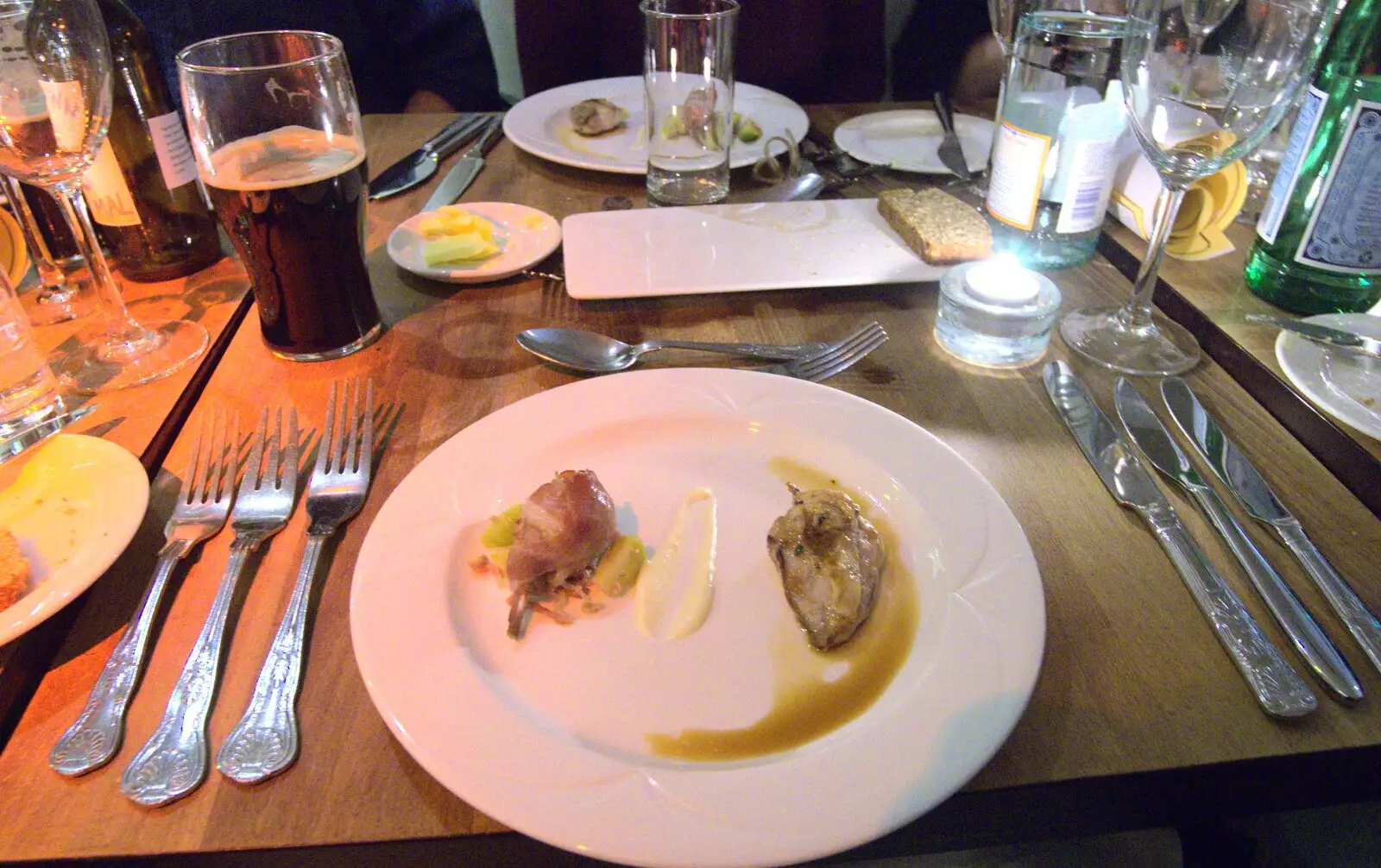 A starter course comes out, from Nom Nom's Popup Restaurant, Dublin, Ireland - 7th January 2012