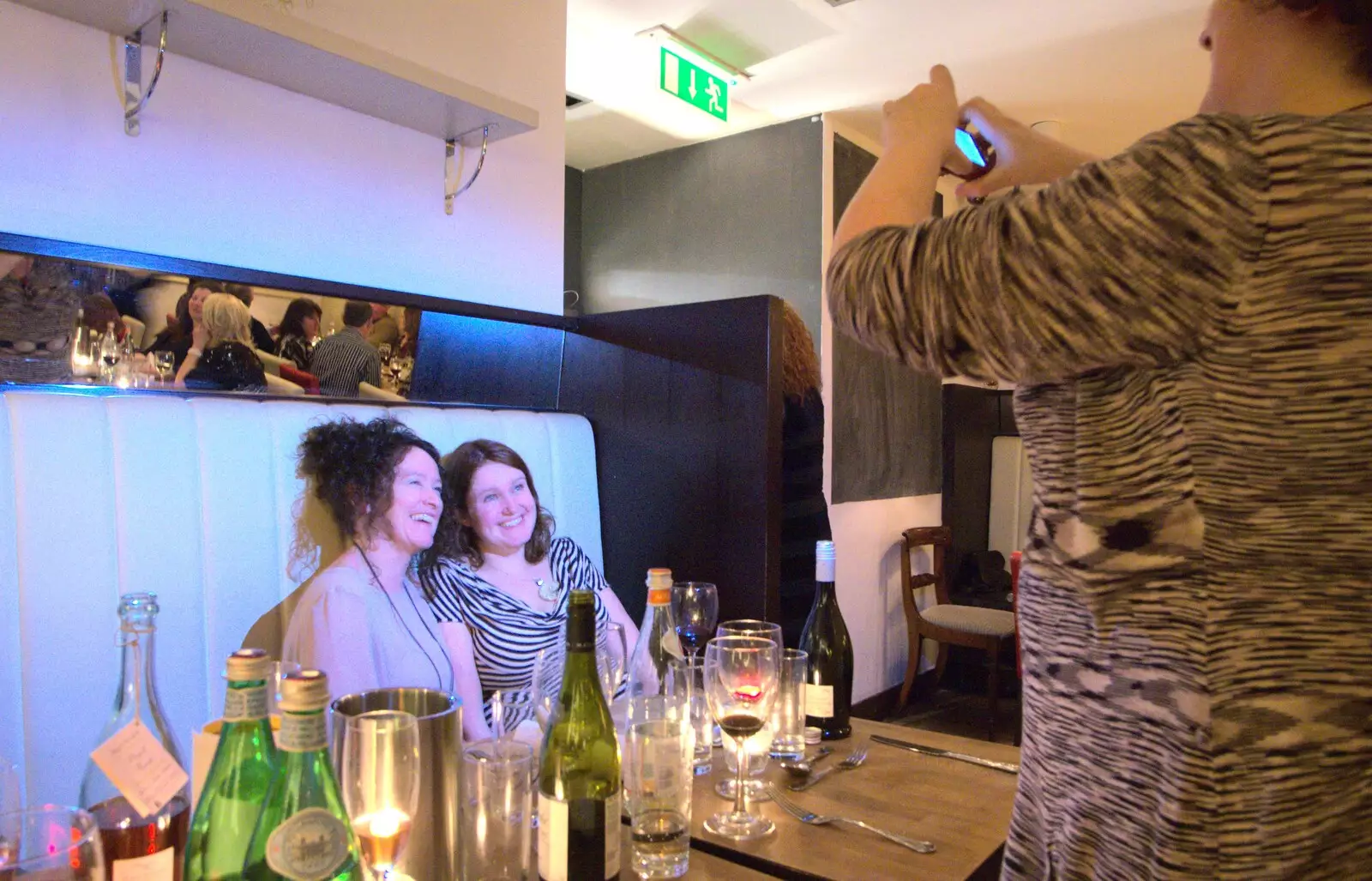 Evelyn and Isobel at the end of Louise's camera, from Nom Nom's Popup Restaurant, Dublin, Ireland - 7th January 2012