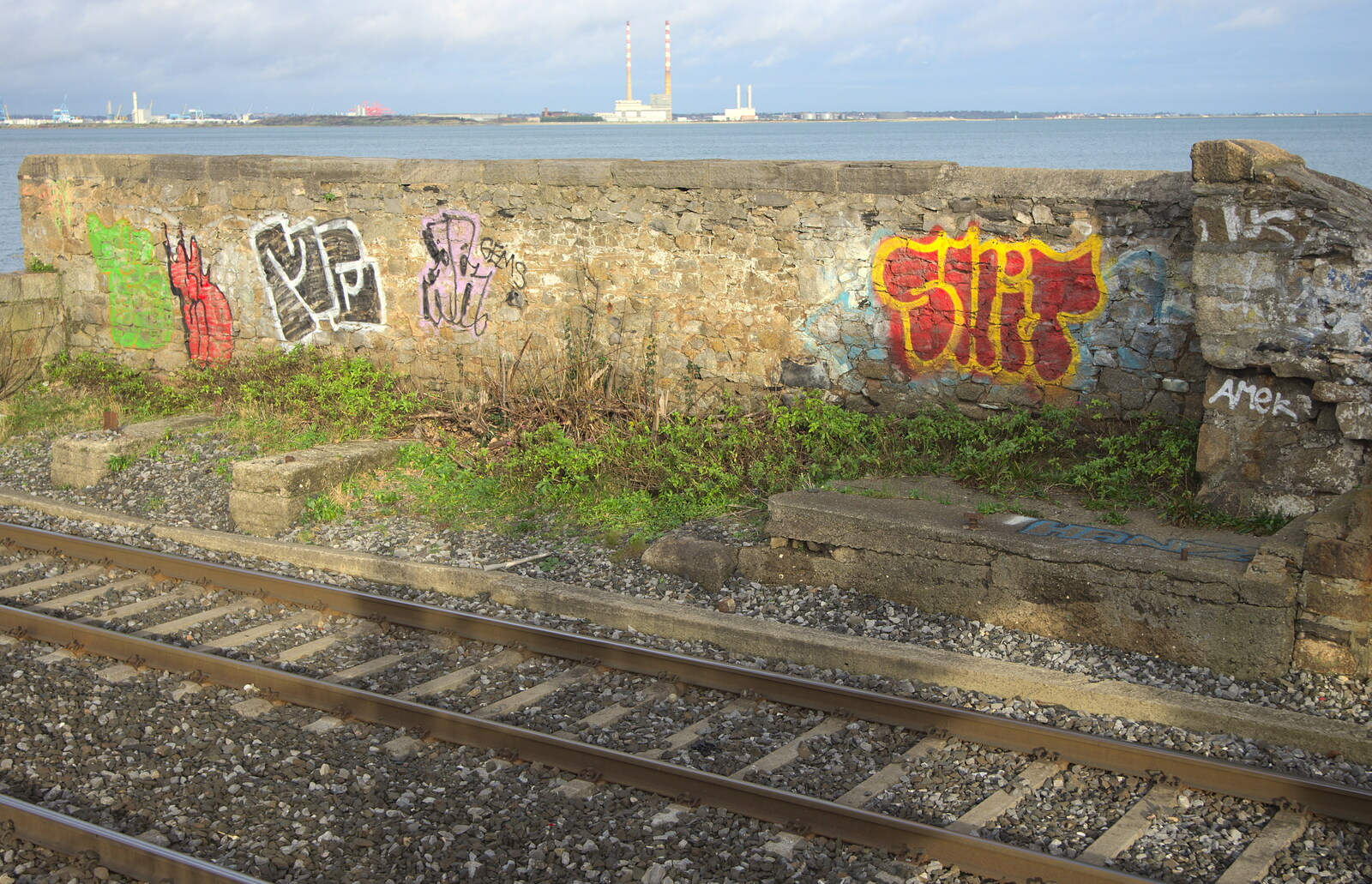 Graffiti and the Winkies, in Dublin Bay from A Morning in Blackrock, County Dublin, Ireland - 8th January 2012