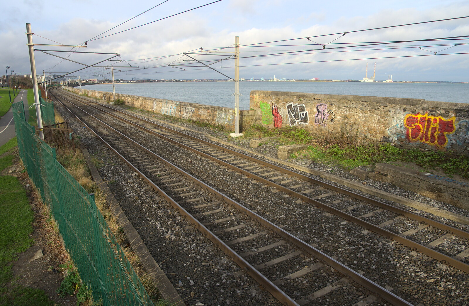 The DART tracks to Dublin from A Morning in Blackrock, County Dublin, Ireland - 8th January 2012