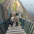 Fred and Evelyn on the steps, A Morning in Blackrock, County Dublin, Ireland - 8th January 2012