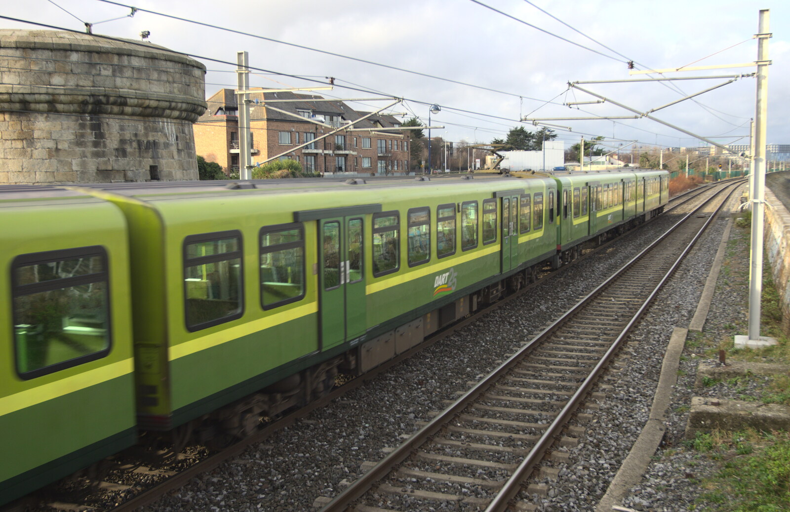 A DART train heads to Dublin from A Morning in Blackrock, County Dublin, Ireland - 8th January 2012