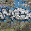 Funky blue-glow graffiti, A Morning in Blackrock, County Dublin, Ireland - 8th January 2012