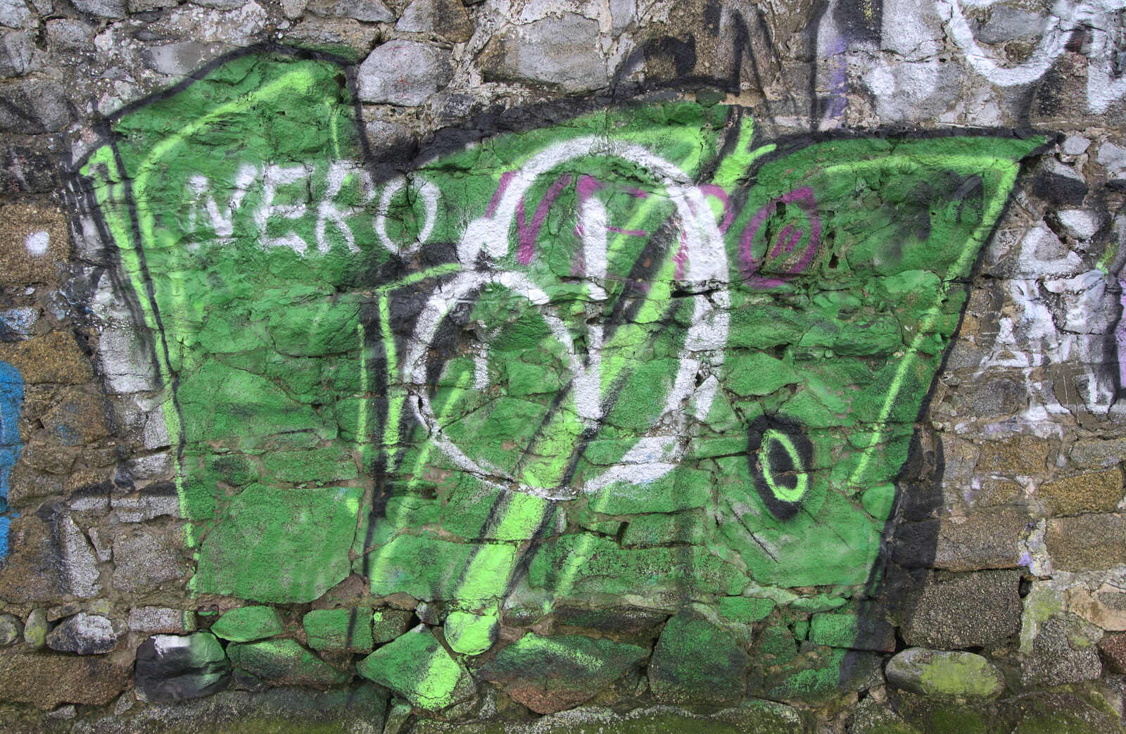 Bright green graffiti tag from A Morning in Blackrock, County Dublin, Ireland - 8th January 2012