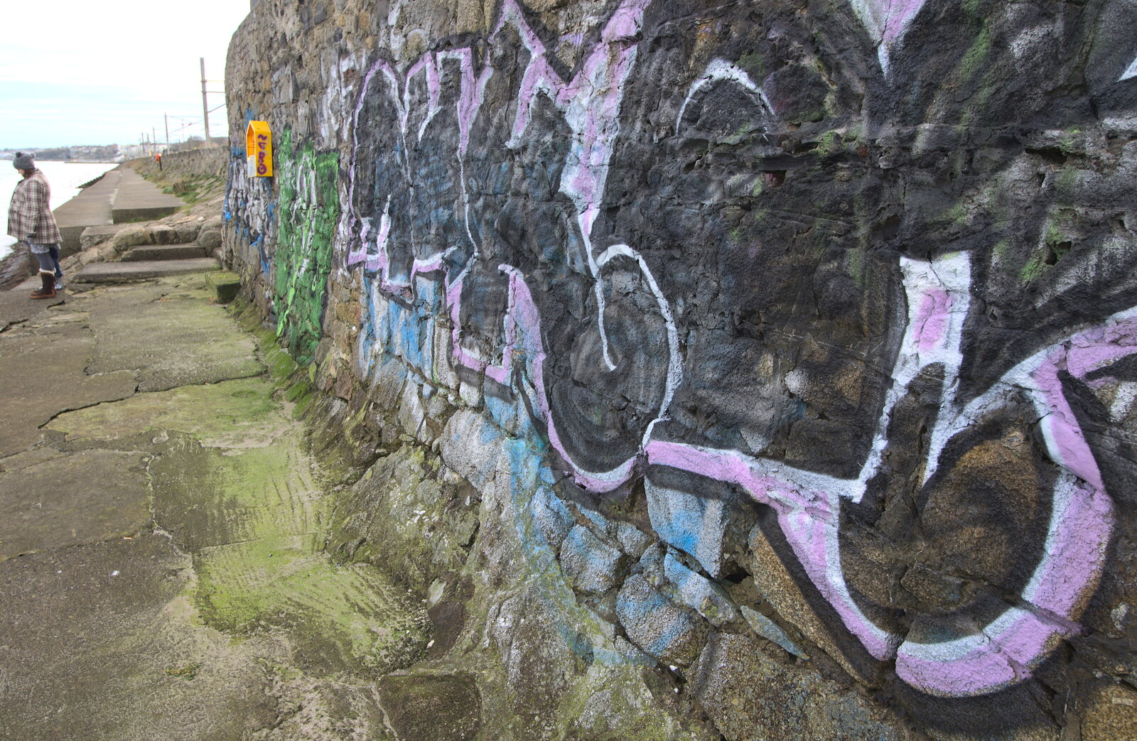 Graffiti on the sea wall from A Morning in Blackrock, County Dublin, Ireland - 8th January 2012