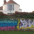 Colourful graffiti at the end of Seafort Parade, A Morning in Blackrock, County Dublin, Ireland - 8th January 2012