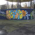 There's graffiti all over the bandstand, A Morning in Blackrock, County Dublin, Ireland - 8th January 2012