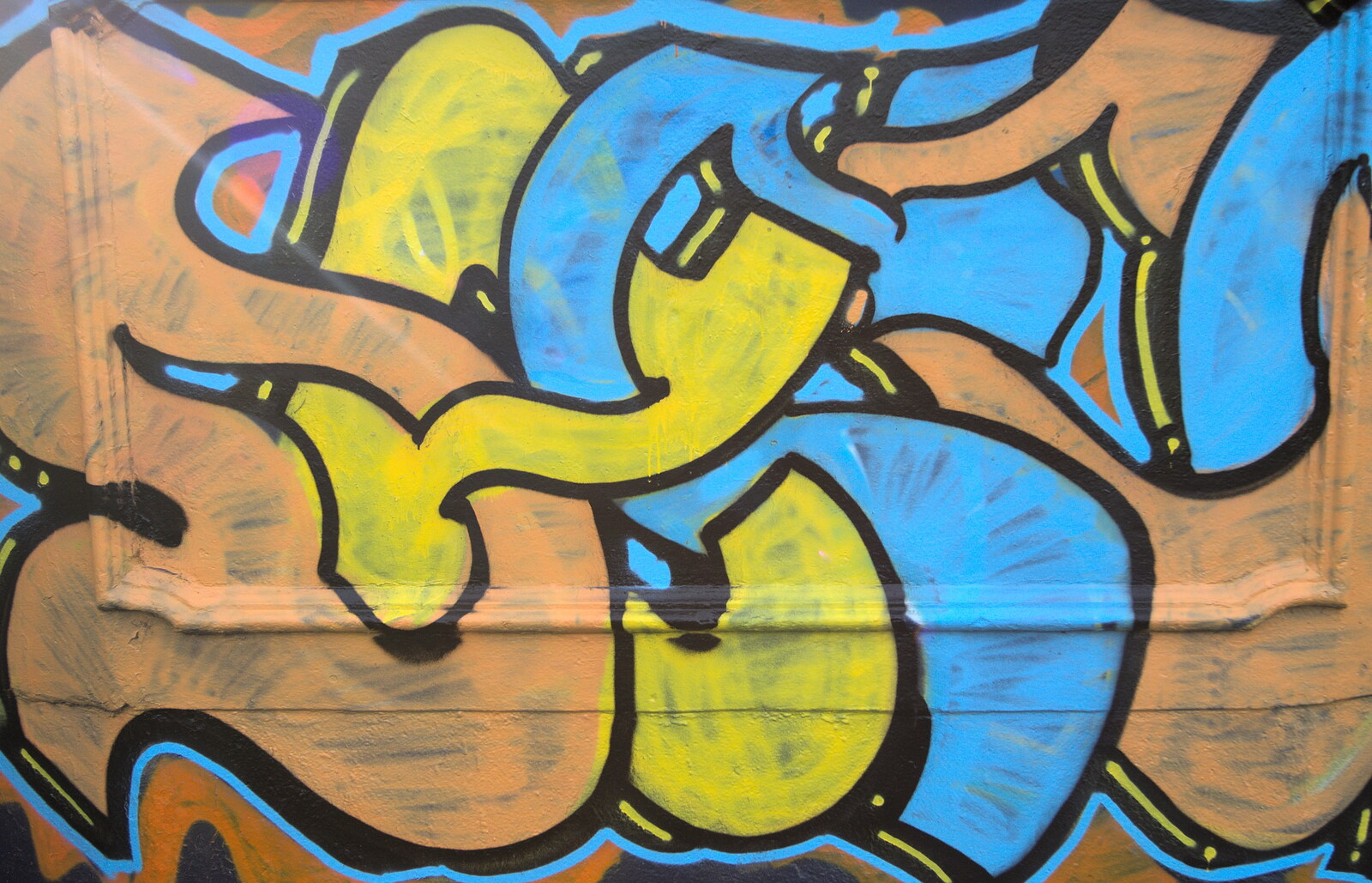 Intaglio graffiti tag from A Morning in Blackrock, County Dublin, Ireland - 8th January 2012