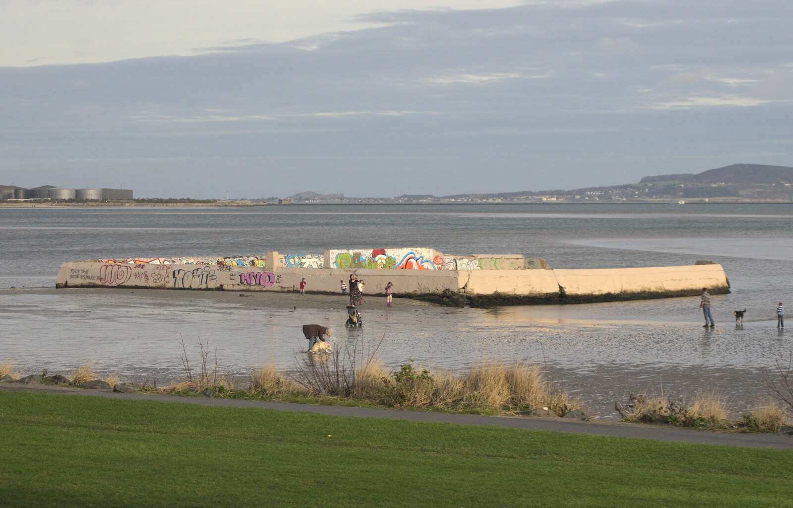 The off-shore Lido is popular with dog walkers from A Morning in Blackrock, County Dublin, Ireland - 8th January 2012