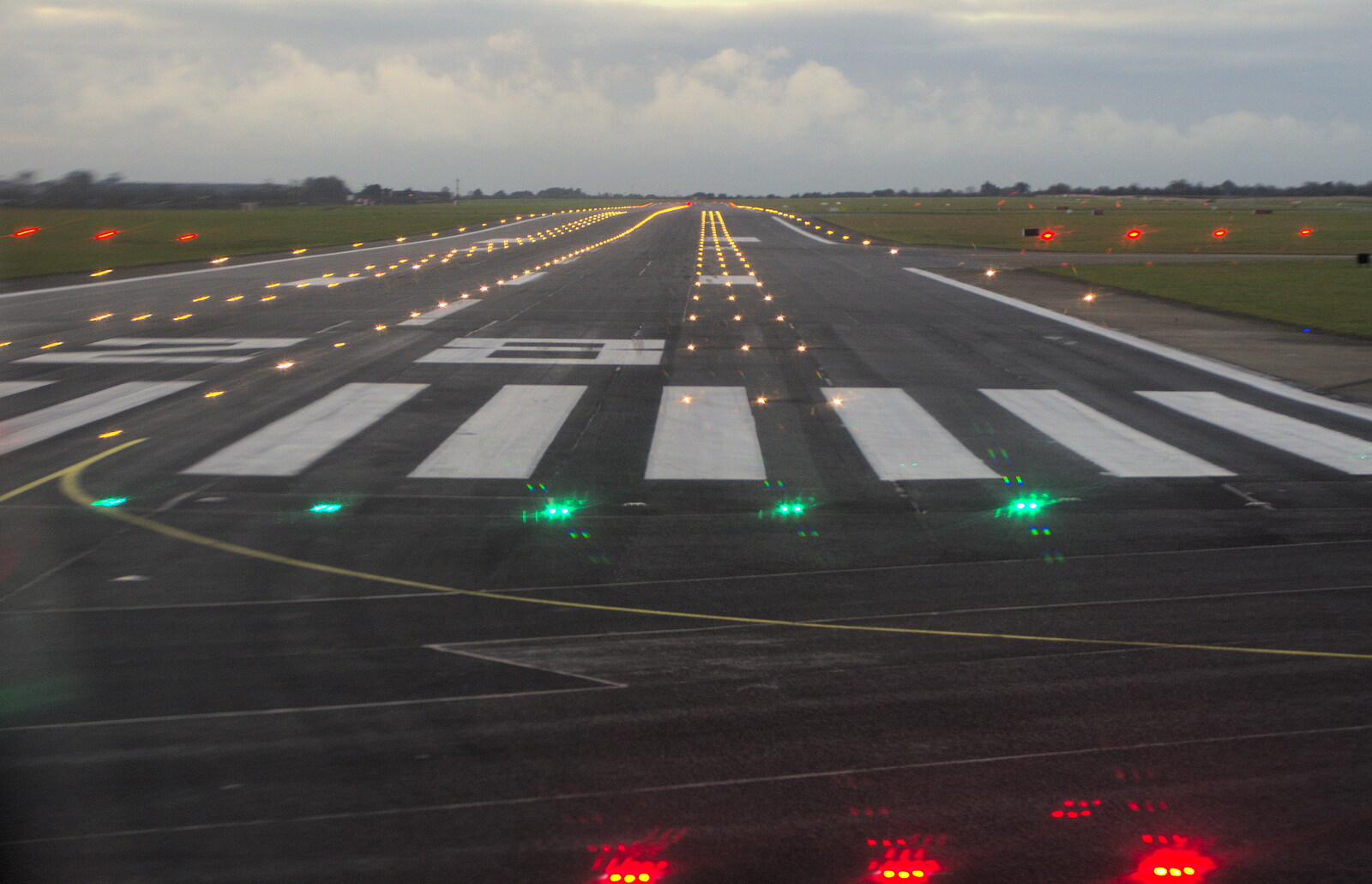 The bright lights of Runway 28 at Dublin Airport from A Morning in Blackrock, County Dublin, Ireland - 8th January 2012