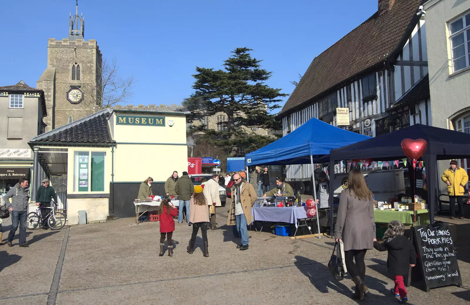 A sunny farmers' market, from A Snowy February Miscellany, Suffolk - 7th February 2012