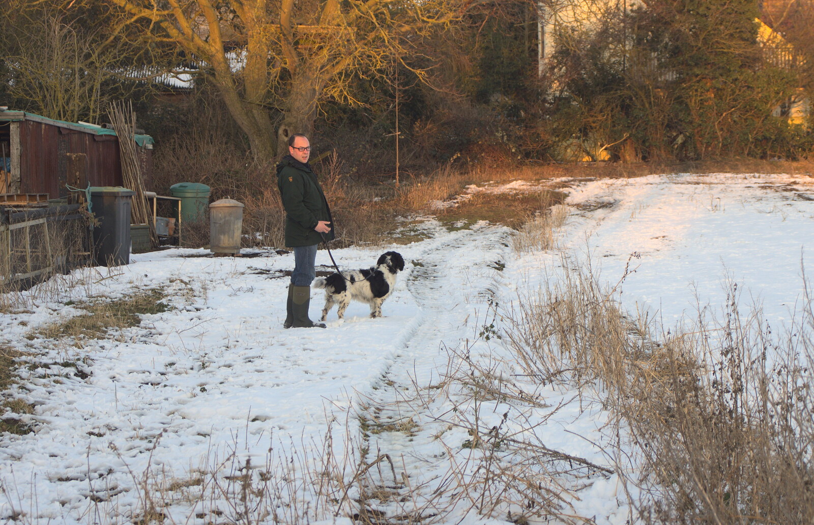 Matt with Alfie from Winter Walks with Sis and Matt, Brome and Thornham, Suffolk - 11th February 2012