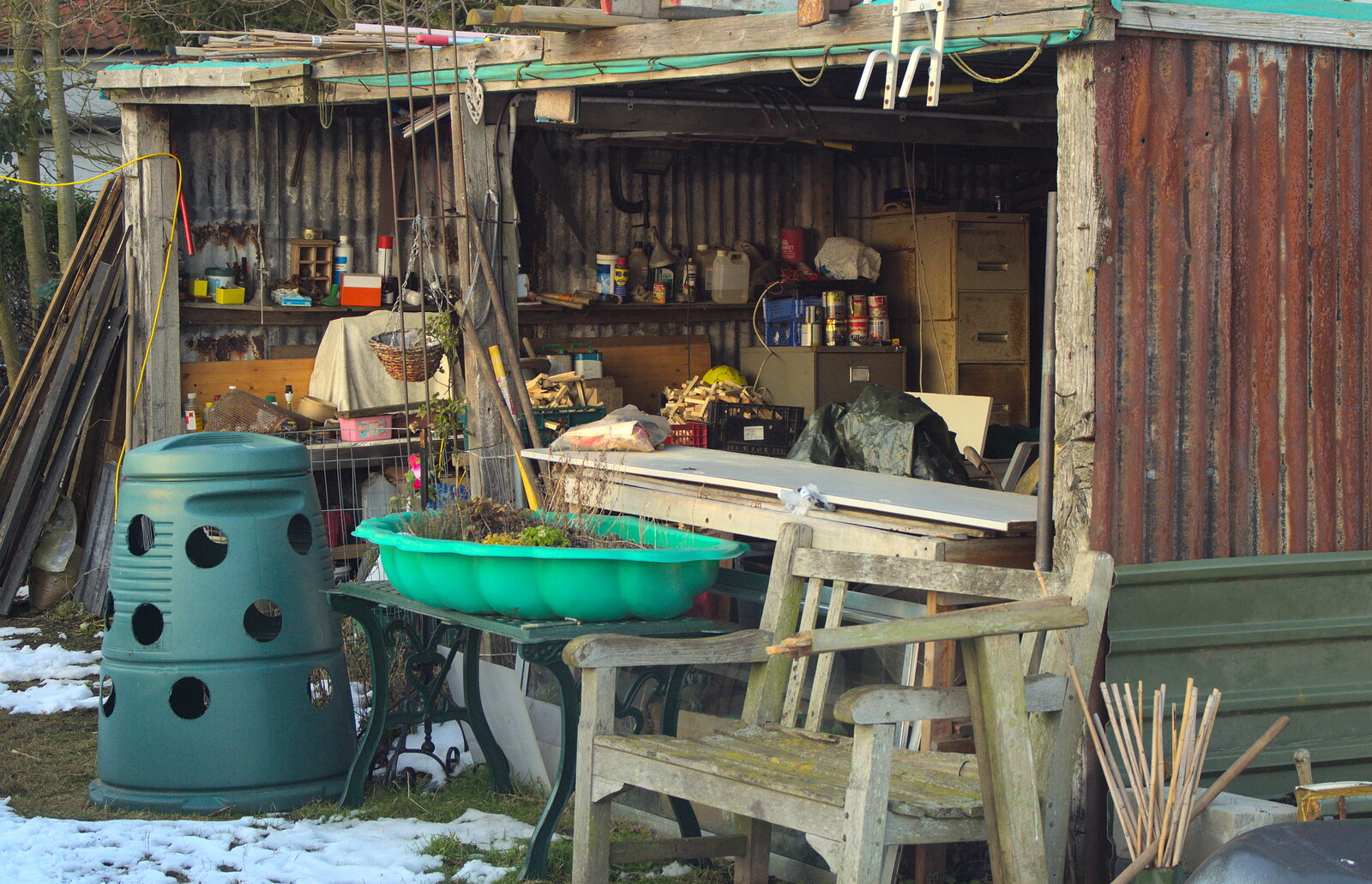 The late Syd's shed from Winter Walks with Sis and Matt, Brome and Thornham, Suffolk - 11th February 2012