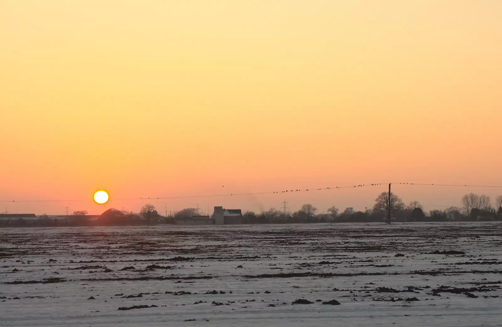 The setting sun, from Winter Walks with Sis and Matt, Brome and Thornham, Suffolk - 11th February 2012