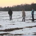 Matt, Isobel and Sis on the field, Winter Walks with Sis and Matt, Brome and Thornham, Suffolk - 11th February 2012