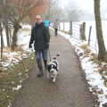 Matt with Alfie, Winter Walks with Sis and Matt, Brome and Thornham, Suffolk - 11th February 2012