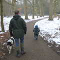Matt with Alfie the dog, Winter Walks with Sis and Matt, Brome and Thornham, Suffolk - 11th February 2012