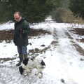 Alfie stops for a moment, Winter Walks with Sis and Matt, Brome and Thornham, Suffolk - 11th February 2012