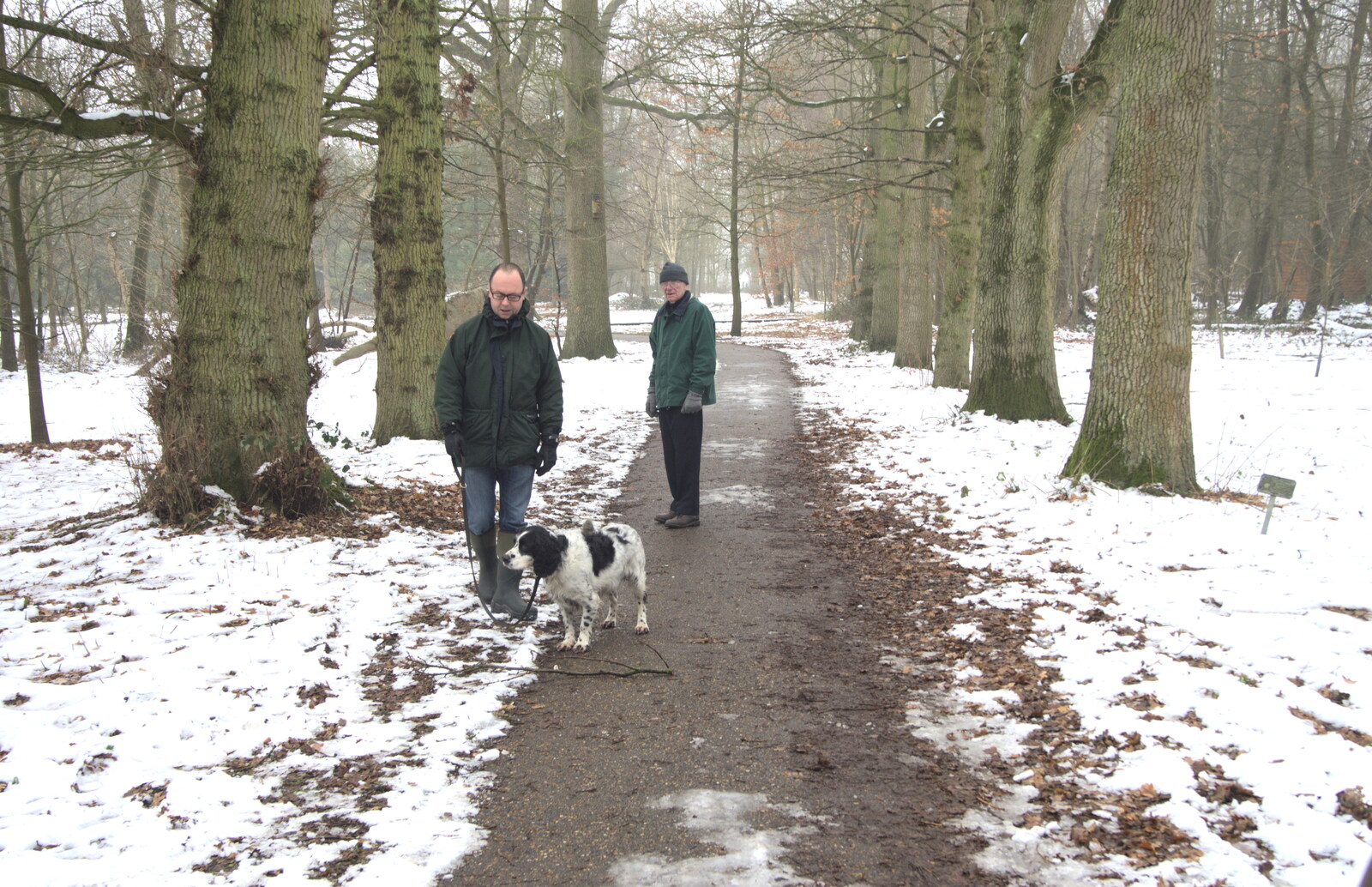 Matt, Alfie and Grandad from Winter Walks with Sis and Matt, Brome and Thornham, Suffolk - 11th February 2012
