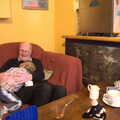 Fred messes around with Grandad in Amandines, The Boy Phil's Leaving Curry, Spice Cottage, Diss - 25th February 2012