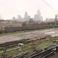 A misty view of The City from the inbound train, TouchType does Wagamama, South Bank, London - 6th March 2012