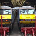 Class 90 locos 90009 and 90006 at Liverpool Street, TouchType does Wagamama, South Bank, London - 6th March 2012