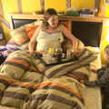 Isobel gets breakfast in bed, courtesy of 'Fred', Walking the Cat, Brome, Suffolk - 19th March 2012
