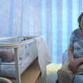 Isobel looks at the baby, Sprog Day 2: The Sequel, Brook Ward, Ipswich Hospital - 28th March 2012