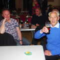 Alfie holds his beer up, Sue and DH's Birthday Thrash, Community Centre, Stradbroke, Suffolk - 31st March 2012