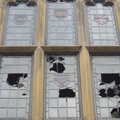 The Dereliction of Suffolk County Council, Ipswich, Suffolk - 3rd April 2012, Smashed windows in the main hall