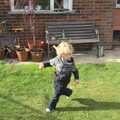 Fred legs it around the garden, Evelyn and "Da Wheeze", and Lunch at the Cock Inn, Brome, Ipswich and Diss - 9th April 2012