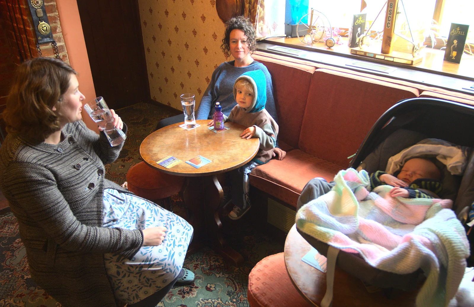 Harry's first trip to the pub at 11 days old, from Evelyn and "Da Wheeze", and Lunch at the Cock Inn, Brome, Ipswich and Diss - 9th April 2012