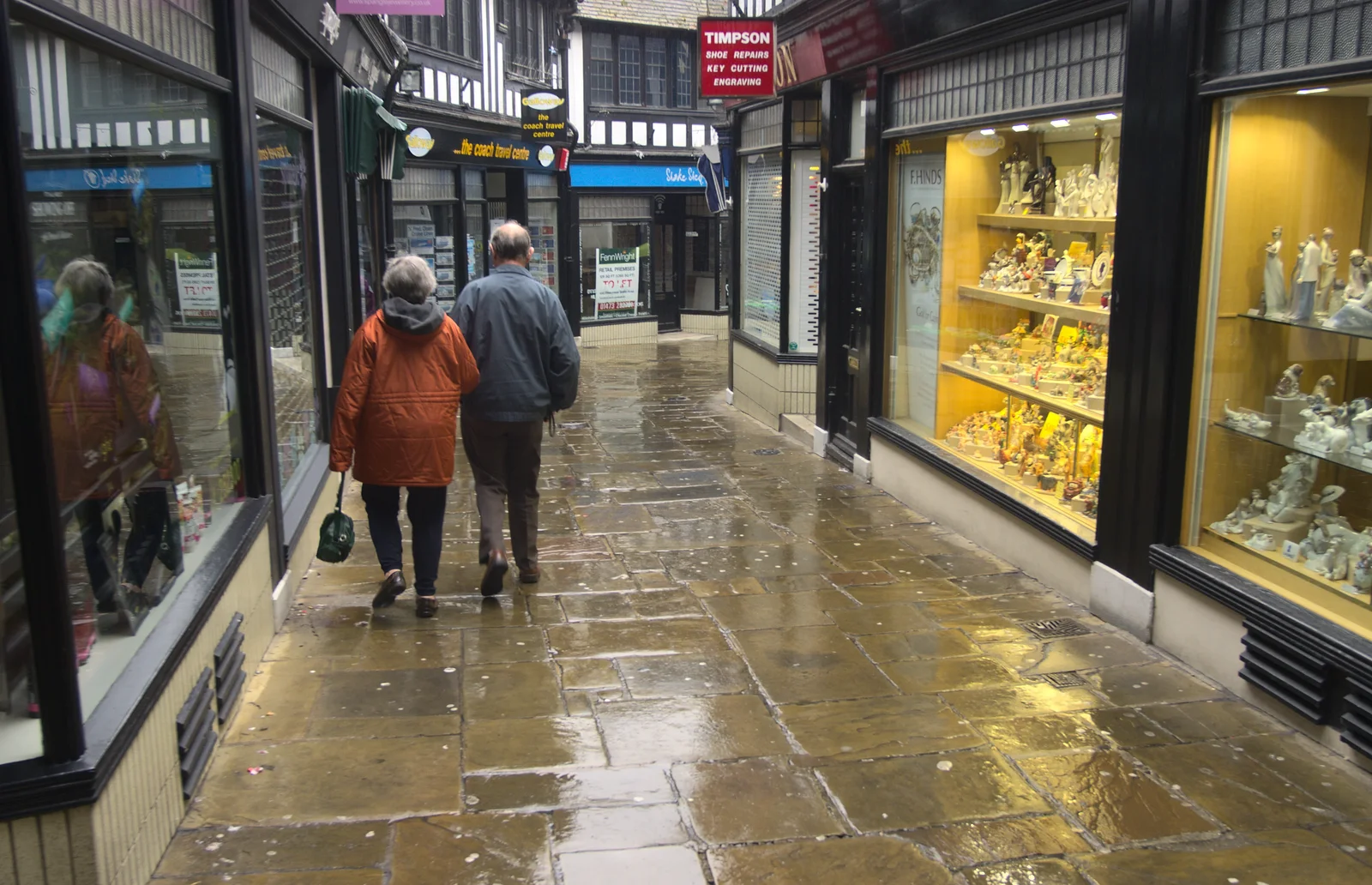 The rainy flagstones of Ipswich, from Evelyn and "Da Wheeze", and Lunch at the Cock Inn, Brome, Ipswich and Diss - 9th April 2012