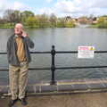 Grandad picks dust out of his eye by the Mere, Evelyn and "Da Wheeze", and Lunch at the Cock Inn, Brome, Ipswich and Diss - 9th April 2012