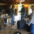 The band sets up for rehearsal, The BBs at BOCM Paul's Pavilion,and a Thornham Walk, Burston and Thornham - 22nd April 2012