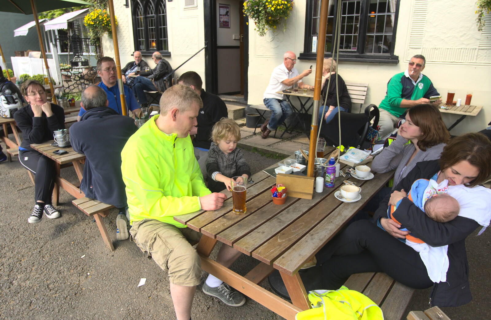 The hardcore group remains at the pub from The BSCC Cycling Weekend, The Swan Inn, Thaxted, Essex - 12th May 2012