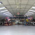 Marinell and Janie in the hangar, A Few Hours at Hardwick Airfield, Norfolk - 20th May 2012