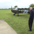 Grandad scopes out an Auster, A Few Hours at Hardwick Airfield, Norfolk - 20th May 2012