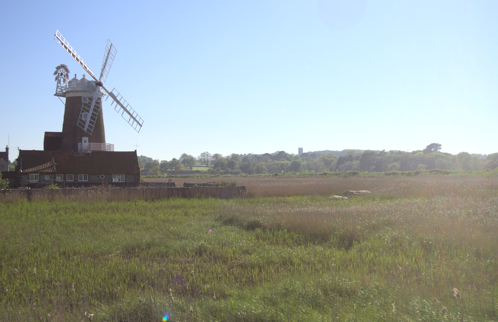 Cley salt marshes and the windmill from The BSCC at Needham, and a Birthday By The Sea, Cley, Norfolk - 26th May 2012