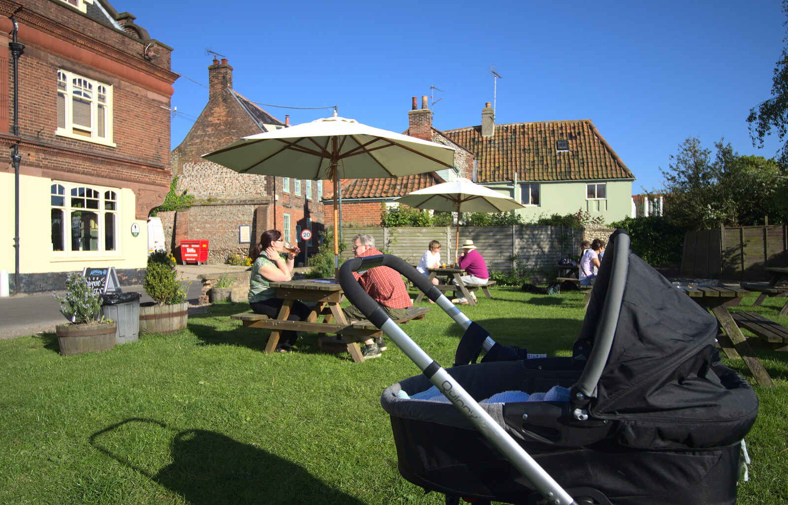 The George's beer garden from The BSCC at Needham, and a Birthday By The Sea, Cley, Norfolk - 26th May 2012