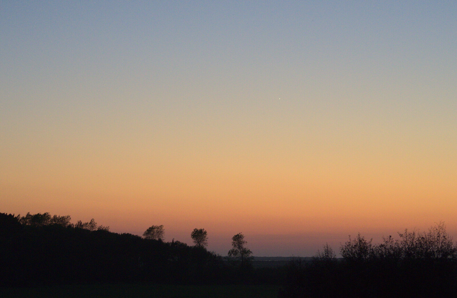 Dusk over the marshes, and the dot of Venus from The BSCC at Needham, and a Birthday By The Sea, Cley, Norfolk - 26th May 2012